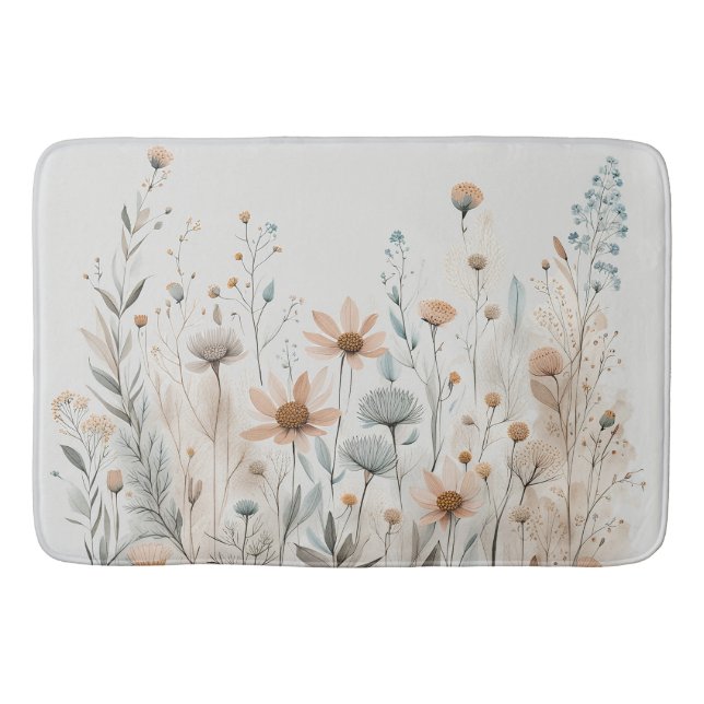 Boho Wildflower Bath Mat (Front)