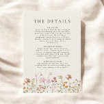 Boho Wildflower Beige Garden Wedding Details Invitation<br><div class="desc">Capture the essence of your enchanting Wildflower Garden Wedding with our Details Enclosure Card. Delicate wildflowers grace the card, setting the tone for your celebration amidst nature's beauty. This carefully crafted card seamlessly complements your invitations, providing essential information in a charming manner. From venue directions to accommodation details, each word...</div>
