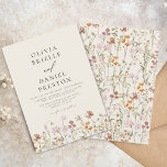 Boho Wildflower Beige Garden Wedding Invitation<br><div class="desc">Immerse your guests in the romance of nature with our Boho Wildflower Garden Wedding Invitation. Inspired by the beauty of untamed blooms, this invitation captures the essence of a free-spirited celebration. The enchanting design features delicate wildflowers dancing amidst lush greenery, setting the perfect tone for your garden wedding. The boho-chic...</div>