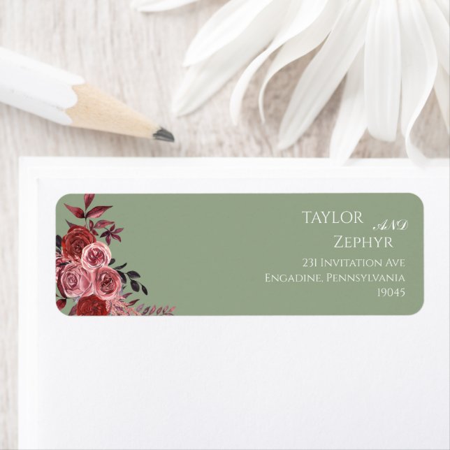 Boho Wildflower Beige Wedding RSVP Return Address  (Insitu)