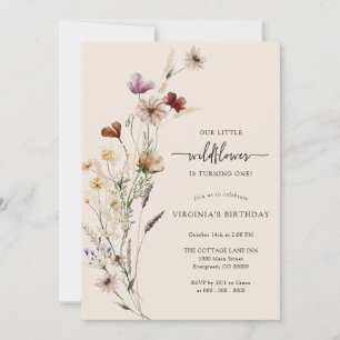 Boho Wildflower Birthday Invitation