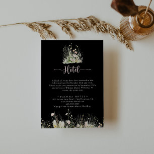 Boho Wildflower Black Hotel Enclosure Card