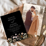 Boho Wildflower Black White Photo Garden Wedding Invitation<br><div class="desc">Immerse your guests in the romance of nature with our Boho Wildflower Garden Wedding Invitation. Inspired by the beauty of untamed blooms, this invitation captures the essence of a free-spirited celebration. The enchanting design features delicate wildflowers dancing amidst lush greenery, setting the perfect tone for your garden wedding. The boho-chic...</div>