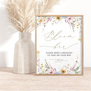 Boho Wildflower Bloom   Flower Bar Poster