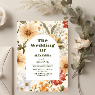 Boho Wildflower Botanical Wedding Invitation