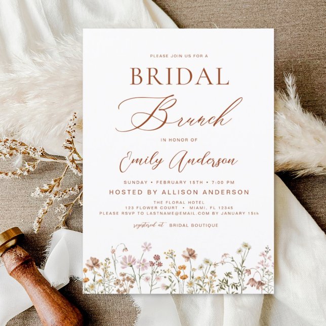 Boho Wildflower Bridal Brunch Bridal Shower Invitation (Creator Uploaded)