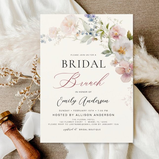 Boho Wildflower Bridal Brunch Shower Invitation (Creator Uploaded)