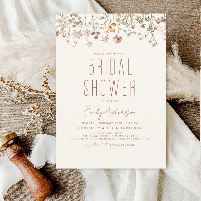 Boho Wildflower Bridal Shower Bloom Garden Invitation (Creator Uploaded)