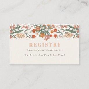 Boho Wildflower Bridal Shower Gift Registry Enclosure Card