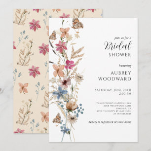 Boho Wildflower Bridal Shower Invitation