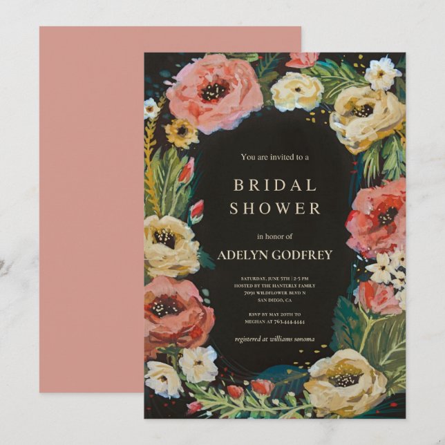 Boho Wildflower Bridal Shower Invitation (Front/Back)