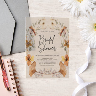 Boho Wildflower Bridal Shower Invitation