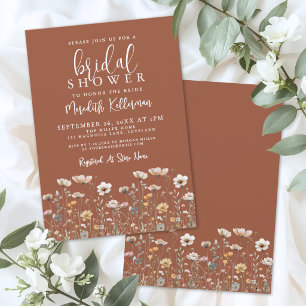 Boho Wildflower Bridal Shower Invitation