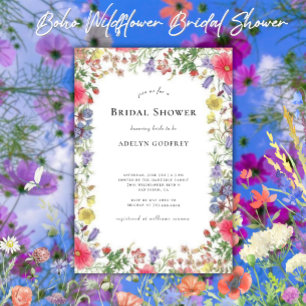 Boho Wildflower Bridal Shower Invitation