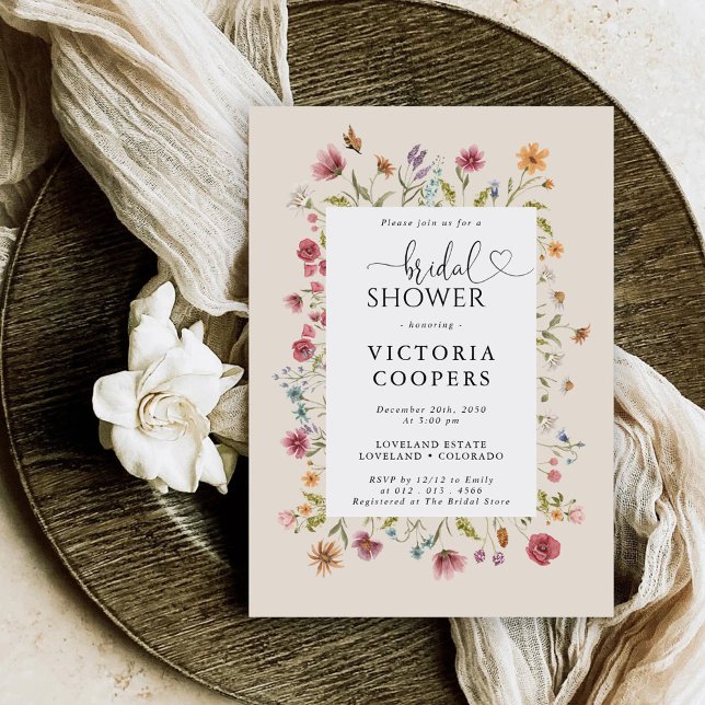 Boho Wildflower Bridal Shower Invitation (Creator Uploaded)