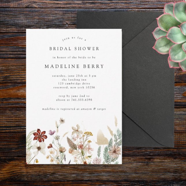 Boho Wildflower Bridal Shower Invitation (Creator Uploaded)