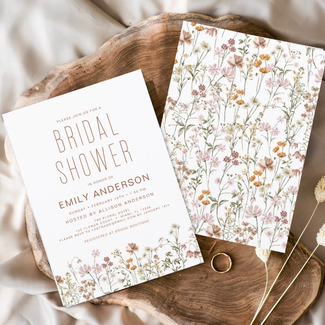 Boho Wildflower Bridal Shower Invitation (Creator Uploaded)