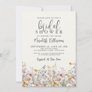 Boho Wildflower Bridal Shower Invitation