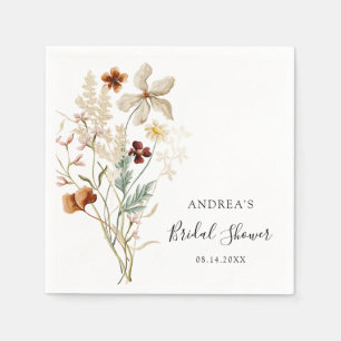 Boho Wildflower Bridal Shower Napkin