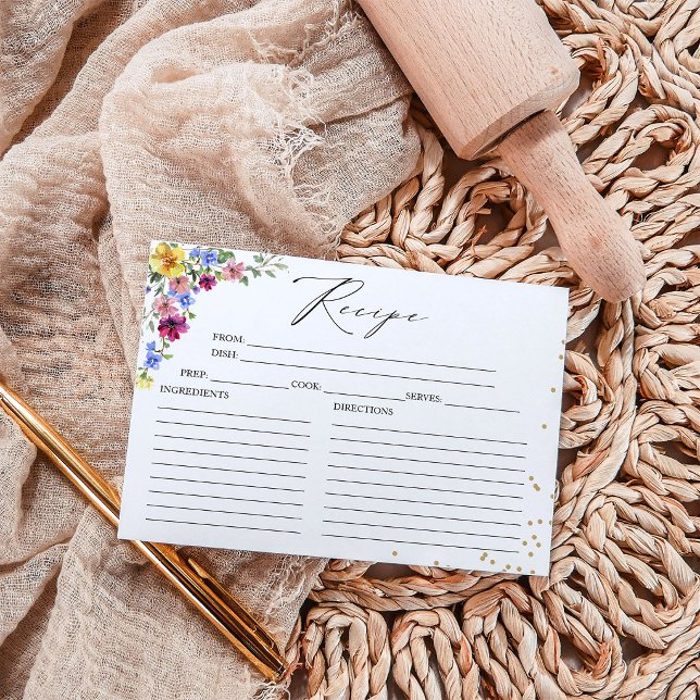 Boho Wildflower Bridal Shower Recipe Cards (Creator Uploaded)