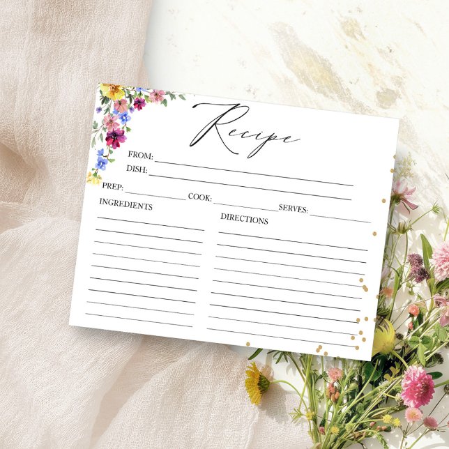 Boho Wildflower Bridal Shower Recipe Cards (Creator Uploaded)