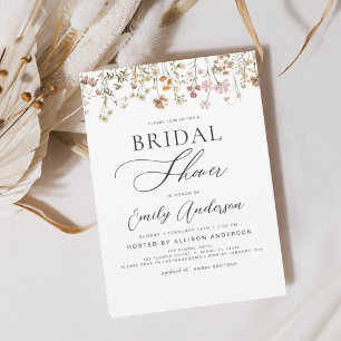 Boho Wildflower Bridal Shower Script Invitation
