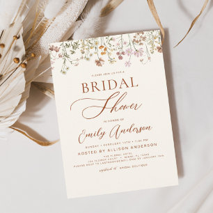 Boho Wildflower Bridal Shower Script Invitation