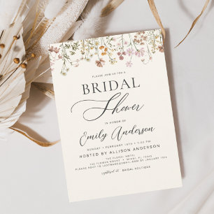 Boho Wildflower Bridal Shower Script Invitation