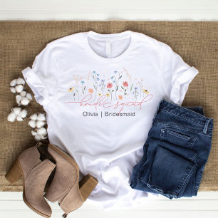 Boho Wildflower Bride Squad T-Shirt