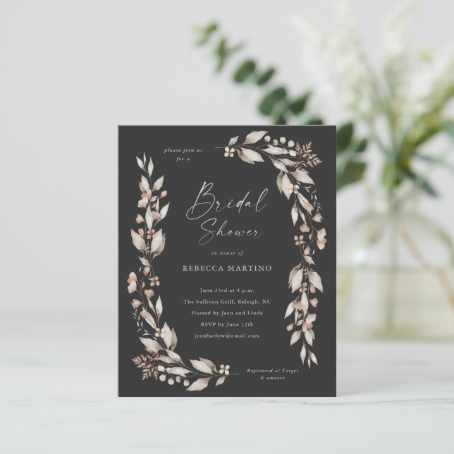 Boho Wildflower Budget Bridal Shower Invitations (Standing Front)
