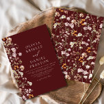 Boho Wildflower Burgundy Garden Wedding Invitation<br><div class="desc">Immerse your guests in the romance of nature with our Boho Wildflower Garden Wedding Invitation. Inspired by the beauty of untamed blooms, this invitation captures the essence of a free-spirited celebration. The enchanting design features delicate wildflowers dancing amidst lush greenery, setting the perfect tone for your garden wedding. The boho-chic...</div>