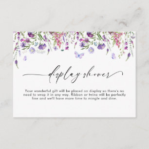 Boho Wildflower Butterfly Display Shower Enclosure Card