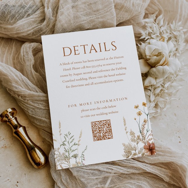 Boho Wildflower Butterfly Floral Wedding Details Enclosure Card (Creator Uploaded)