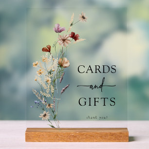 Boho Wildflower Cards Acrylic Sign