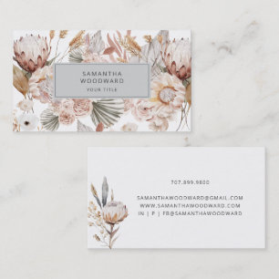 Boho Wildflower Cream Terracotta Professional Business Card