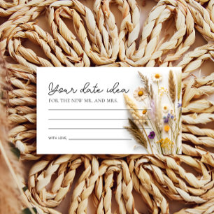 Boho Wildflower Date Night Ideas Enclosure Card