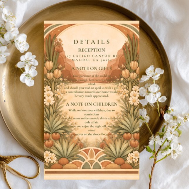 Boho Wildflower Desert Wedding Enclosure Card (Creator Uploaded)
