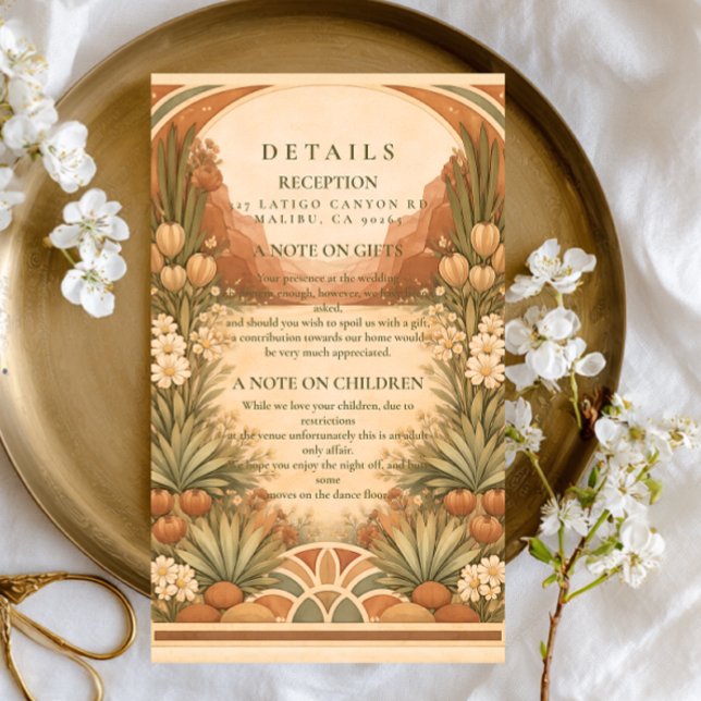 Boho Wildflower Desert Wedding RSVP Card (Creator Uploaded)