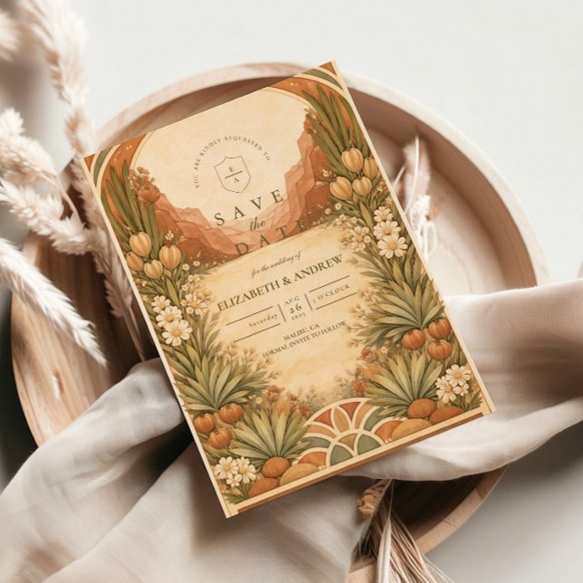 Boho Wildflower Desert Wedding Save The Date (Creator Uploaded)