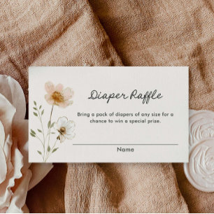 Boho Wildflower Diaper Game Ticket Enclosure Card