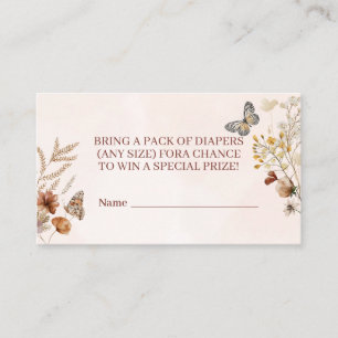 Boho Wildflower diaper raffle Enclosure Card