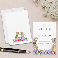 Boho Wildflower Dinosaur Theme Wedding Reply