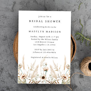 Boho Wildflower Elegant Bridal Shower Invitation
