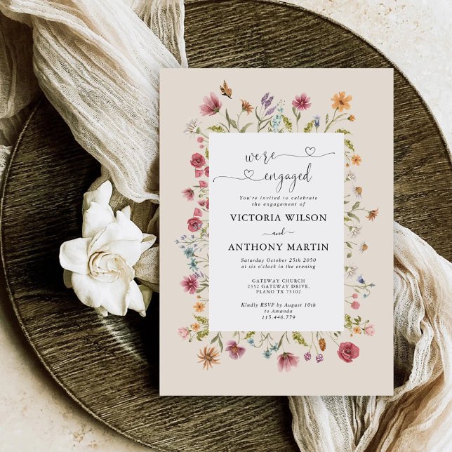 Boho Wildflower Engagement Party Invitation (Creator Uploaded)