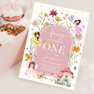 Boho Wildflower Fairy 1st Birthday Party Invitation
