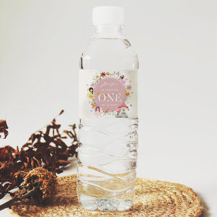 Boho Wildflower Fairy 1st Birthday Party Water Bottle Label