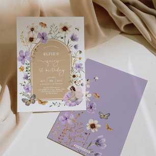 Boho Wildflower Fairy First Birthday Garden Party Invitation