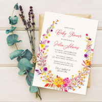 Boho Wildflower Fall Wreath Foliage Baby Shower