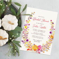 Boho Wildflower Fall Wreath Foliage Bridal Shower