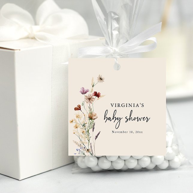 Boho Wildflower Favour Tags (Boho Wildflower Baby Shower Favor Tags
)